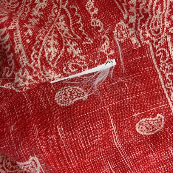 Ralph Lauren Red Bandana Paisley Linen Button-up Shirt Large - Picture 9 of 11